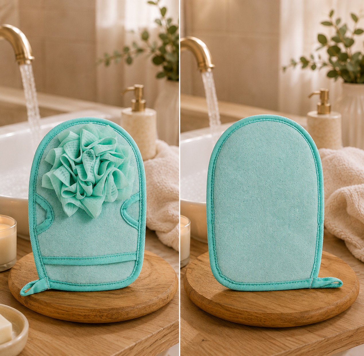 GANT DE BAIN DOUBLE FACE