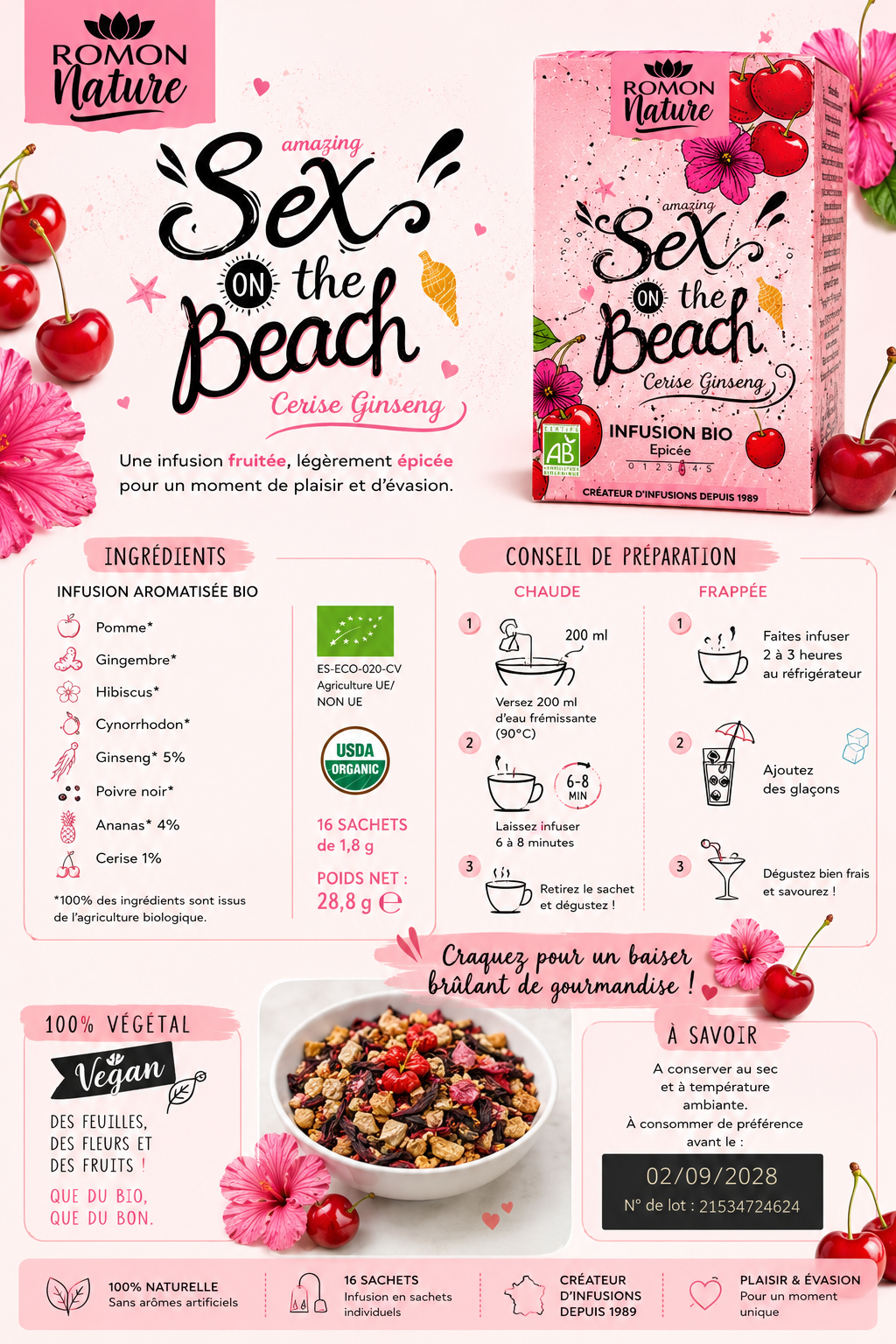 Infusion Bio Sex on the Beach – Cerise & Ginseng
